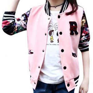 ainr Little Girl Winter Raglan Sleeves Cotton Casual Loose Fashion Baseball Jacket Clothing - 6825FCNDY